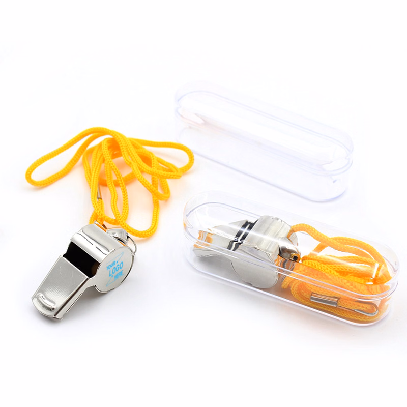 Stainless Steel Whistle w/Lanyard