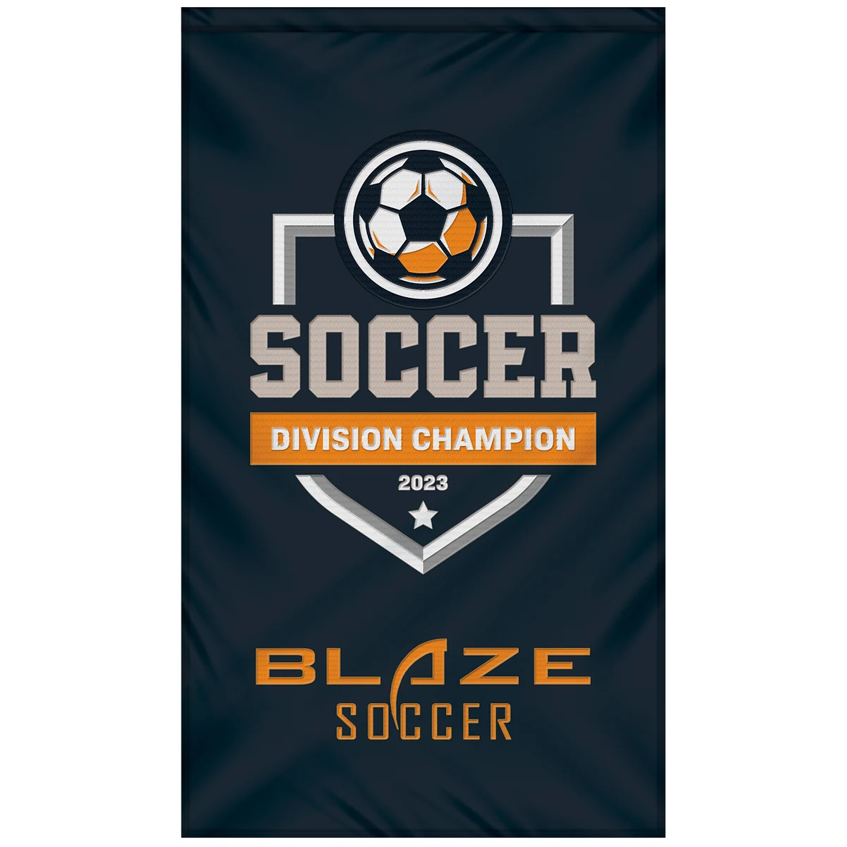 3' x 5' Single Sided Embroidered Banner with Pole Sleeve 1