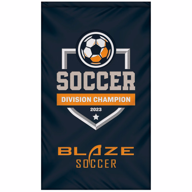 3' x 5' Single Sided Embroidered Banner with Pole Sleeve