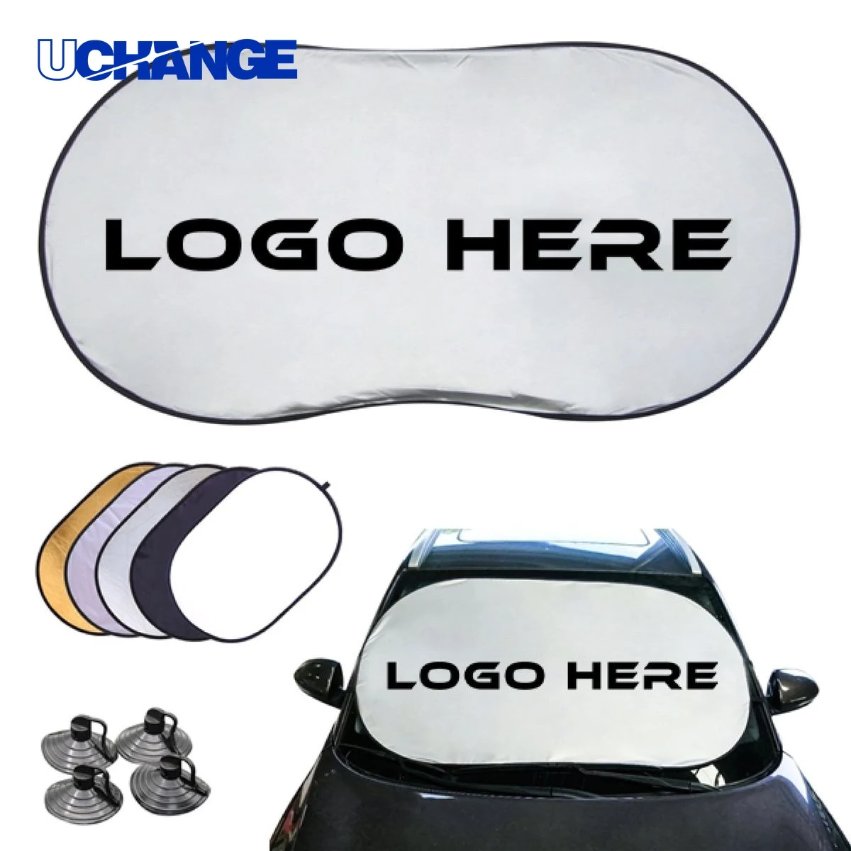 Foldable Car Windshield Sunshade With Suction Cup 1