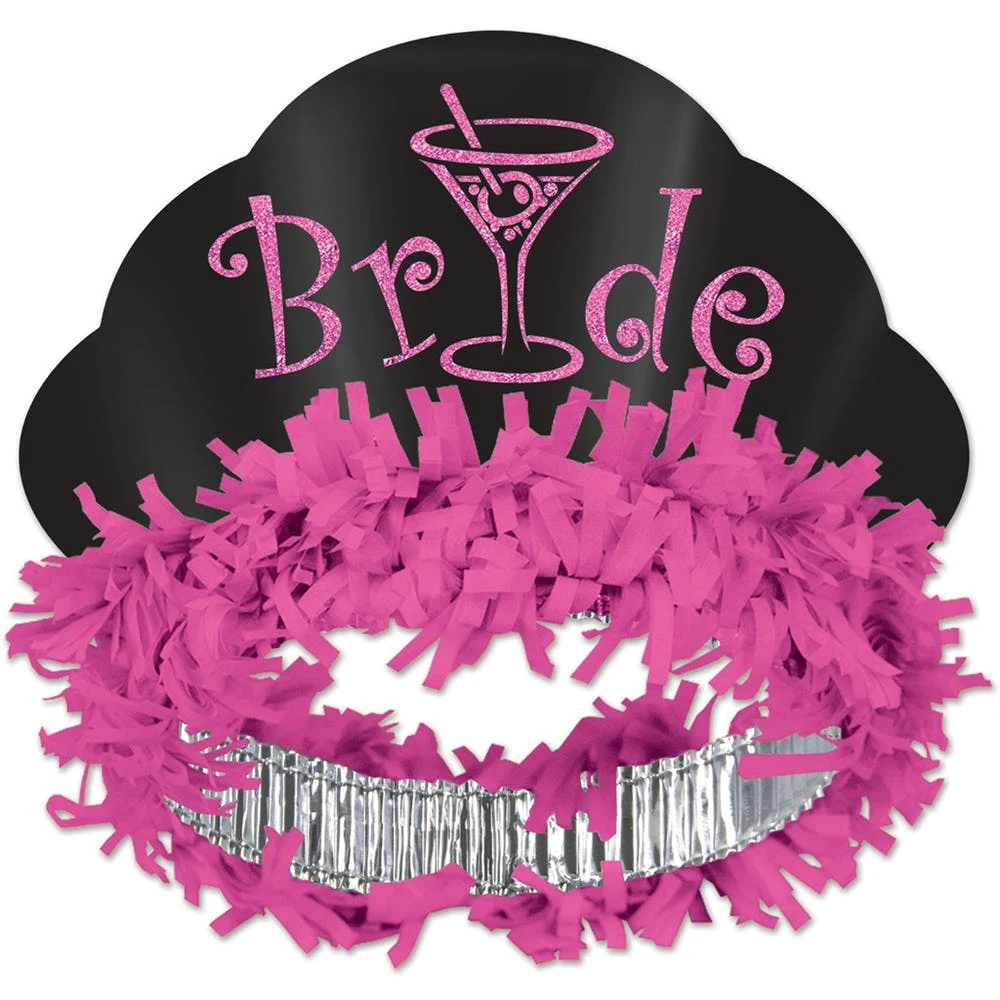 Glittered Bride Tiaras - Pink & Black 1