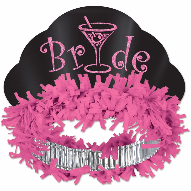 Glittered Bride Tiaras - Pink & Black
