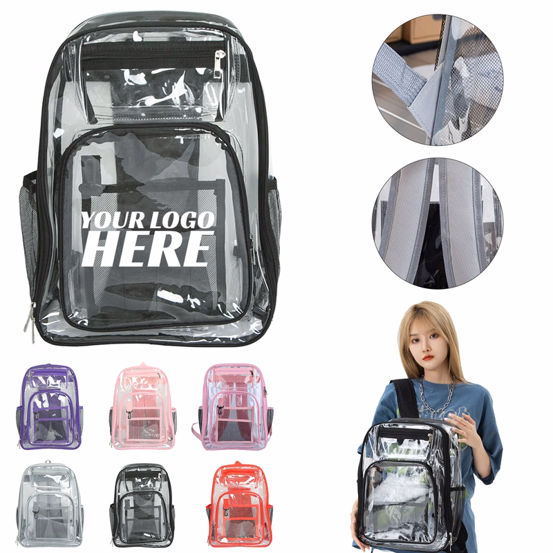 Clear PVC Mesh Pocket Backpack