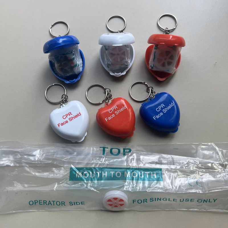 CPR Mask Heart Keychain