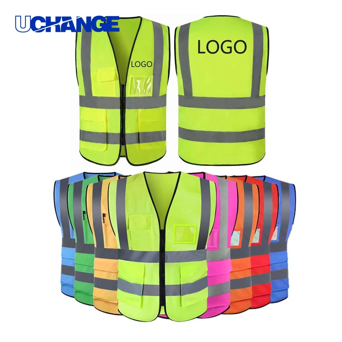 Reflective Safety Vest with Zipper Front 1