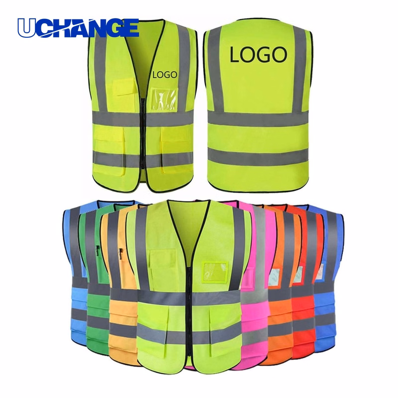 Reflective Safety Vest with Zipper Front