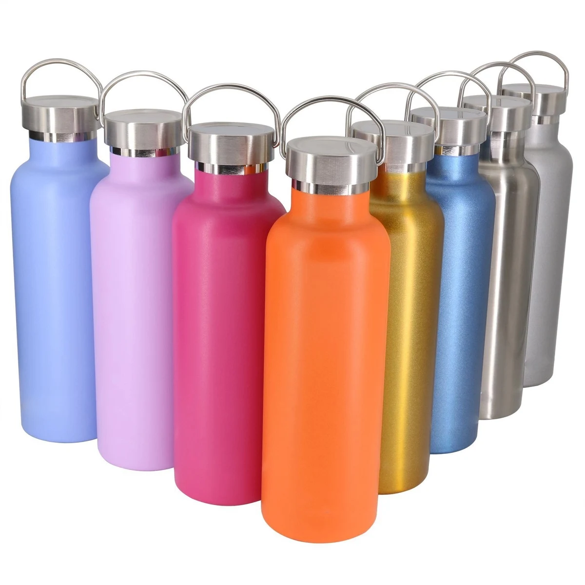 16 oz Single Walled Stainless Steel Sports Water Bottle 1