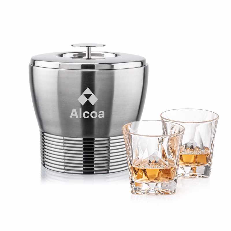 Genoa Ice Bucket & Oakhaven On-the-Rocks Set