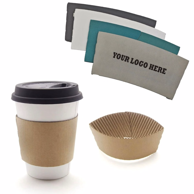 Heat Insulation Corrugated Kraft Coffee Cup Sleeves