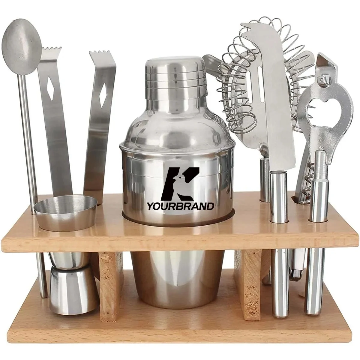 Custom Fashion 8-Piece Silver Cocktail Shaker Set 1