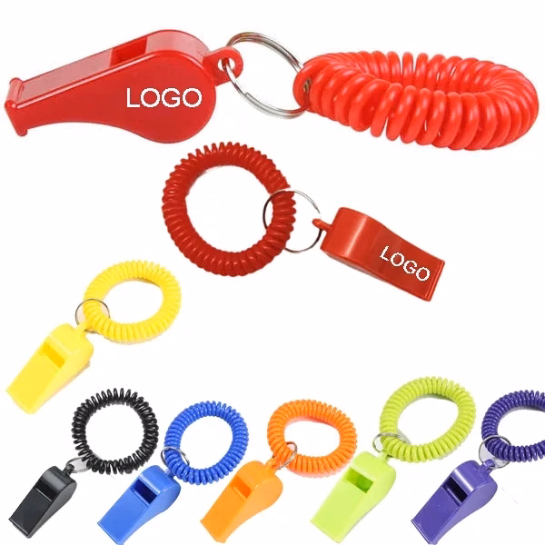 Promotional Whistle Coil Key Chain