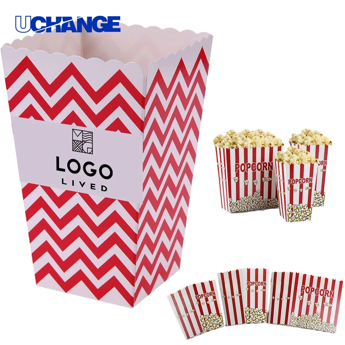 Foldable Popcorn Paper Container Box 32oz 1