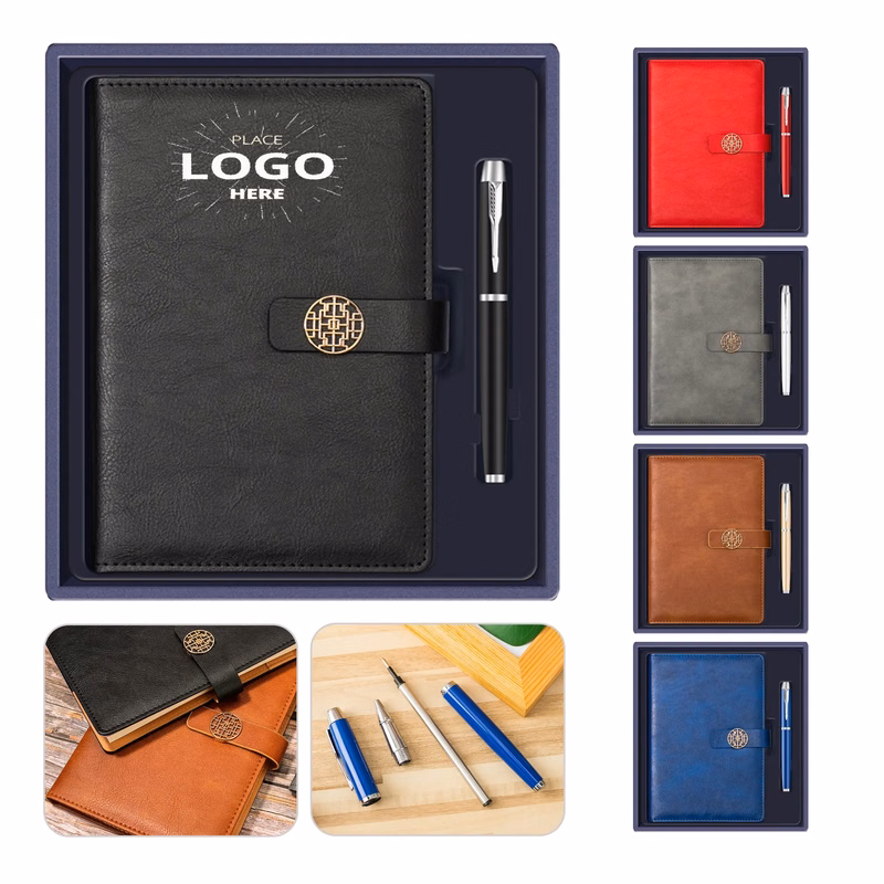 Hardcover Leather A5 Notebook With Deluxe Pen Gift Box