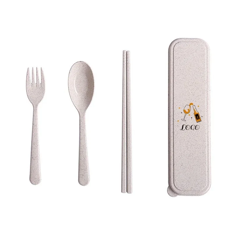 Eco-Friendly Wheat Straw Utensil Kit Full Color 1