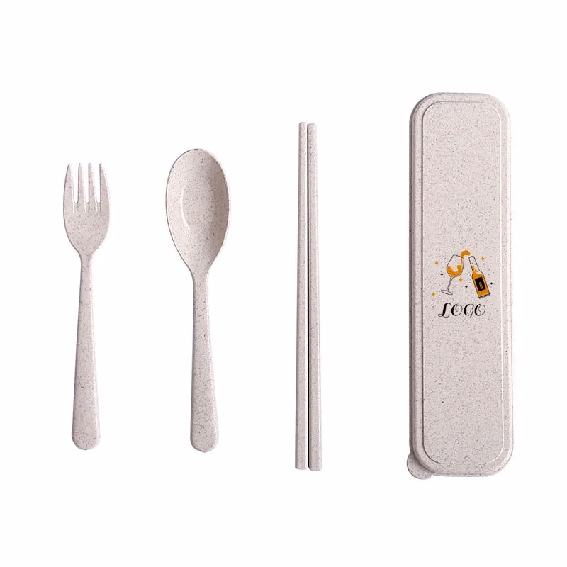 Eco-Friendly Wheat Straw Utensil Kit Full Color