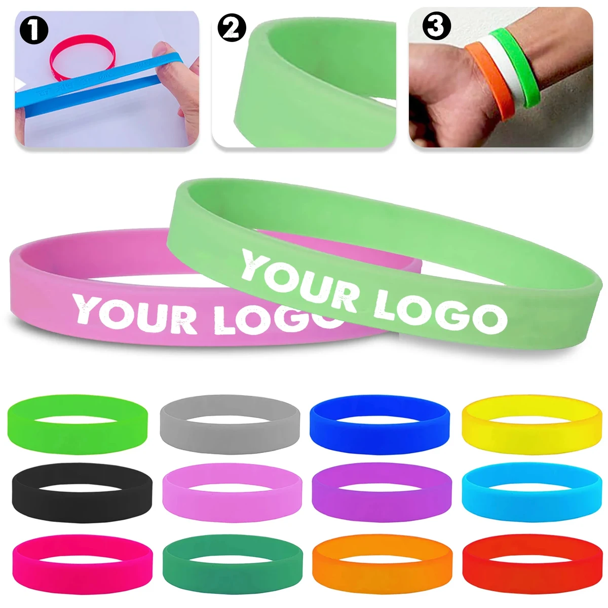 1/2" Width Silicone Bracelet 1