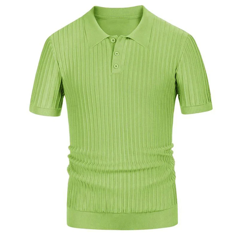Mens Textured Knit Polo Shirts 1