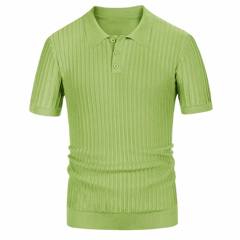 Mens Textured Knit Polo Shirts