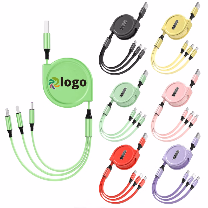 Multi 3 in 1 Retractable USB Fast Charging Cable Adapter
