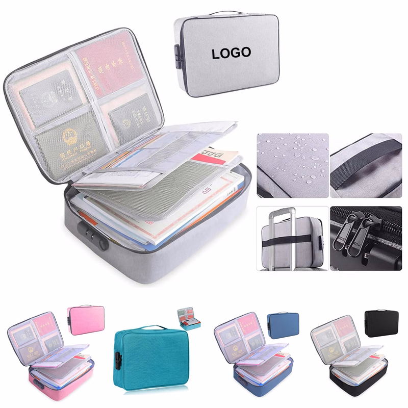 Multi-Layer Storage Pouch Credential Document Organizer Bag