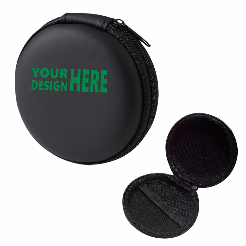 Portable Round Zipper Earbud & Cable Storage Case
