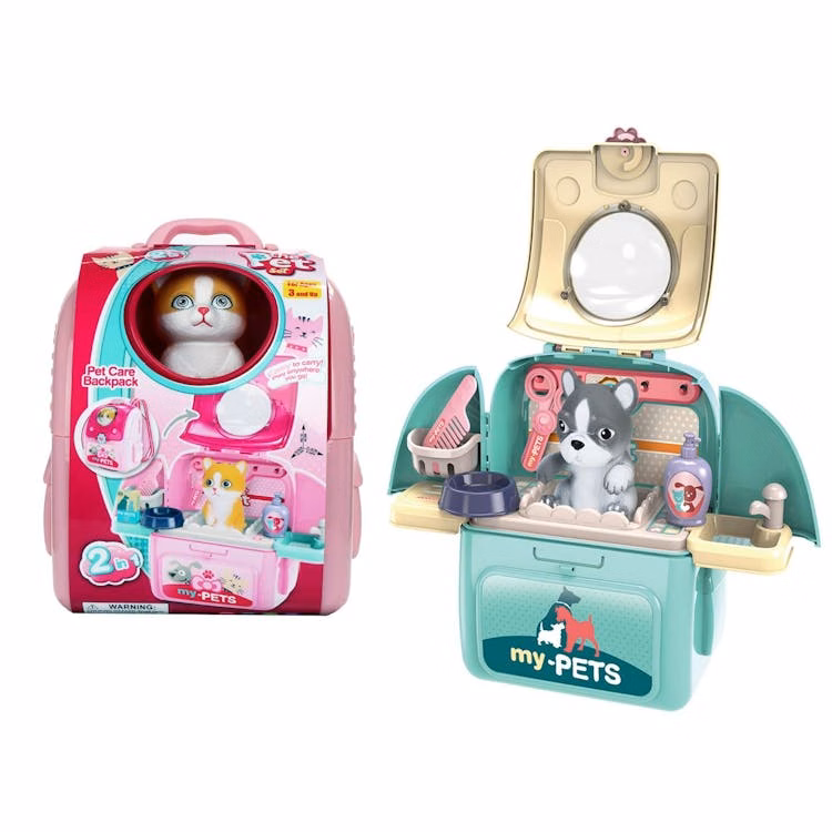 Pet Care Station Backpack Playset - 15.5"