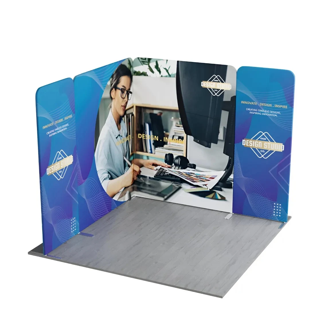 10ft Magnetic Modular Fabric Display - L Shape 1