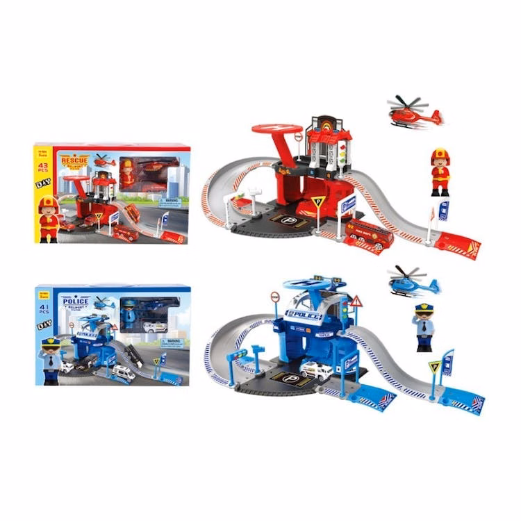 Heliport Station Playsets - Police/Fire 41 Piece