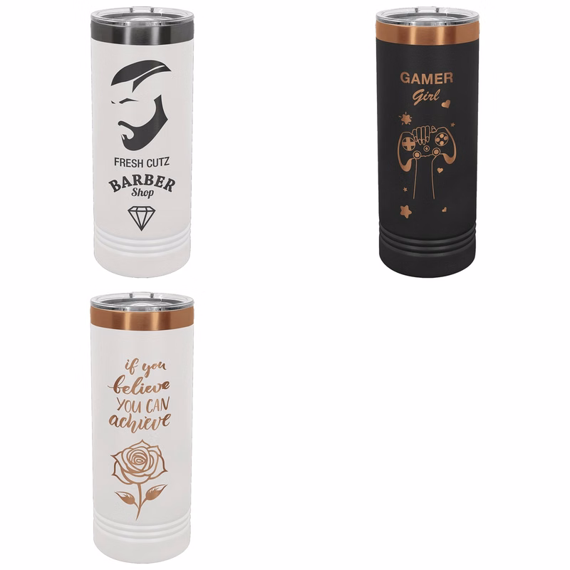 Polar Camel 22 oz. Skinny Insulated Tumbler with Clear Slider Lid