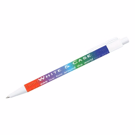 White Trim Click Full Color Wrap Pen