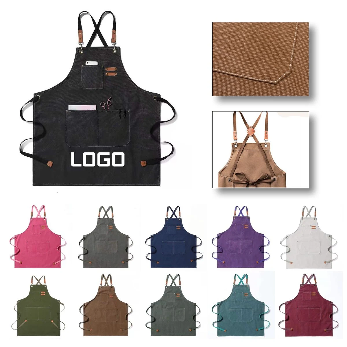 Adjustable Barista Coffee Shop Bib for Garden Woodwork 1