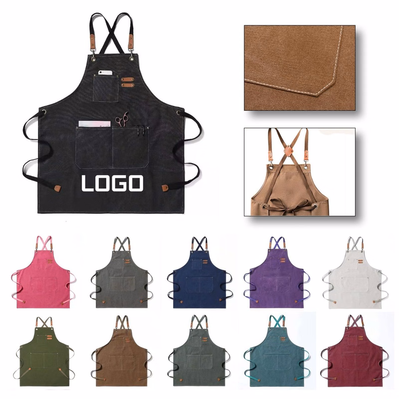 Adjustable Barista Coffee Shop Bib for Garden Woodwork