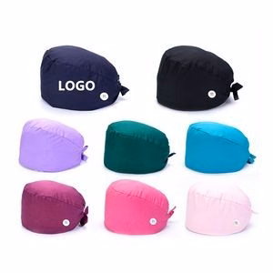 Medical Nurse Scrub Cap With Buttons
