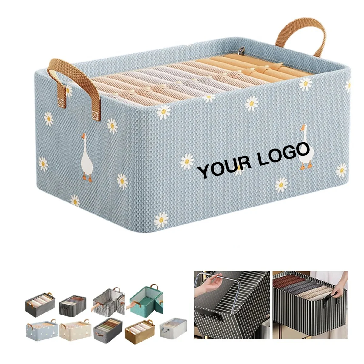 Cloth Storage Box with Handles 1