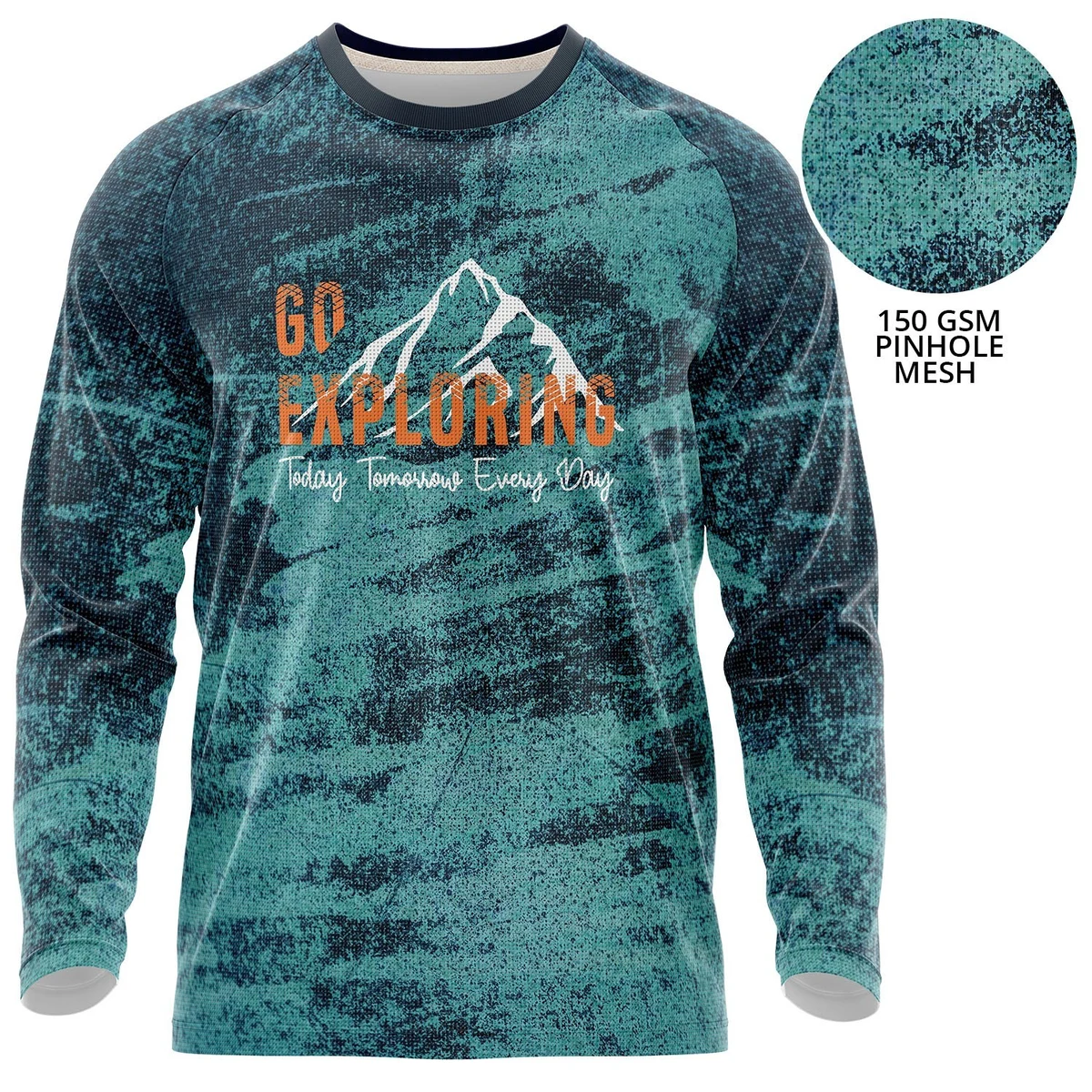 Unisex 150 GSM Pinhole Mesh Performance Sublimation long Sleeve T-shirt 1