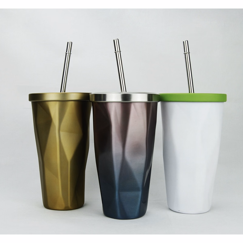 Stainless steel double-layer straw cup