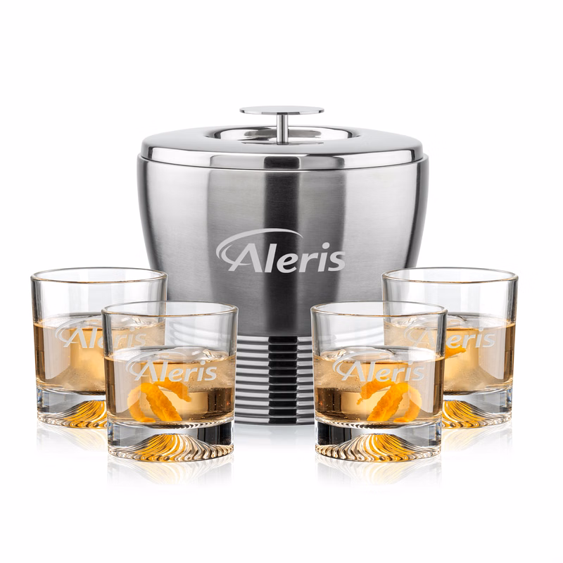 Genoa Ice Bucket & Hadley On-the-Rocks Set