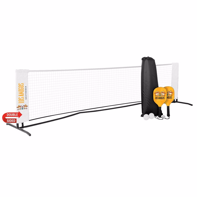 Pickleball Set, Imprinted Net & Single-Sided Paddles