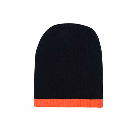 Two Tone Cable Knit Beanie - Toque