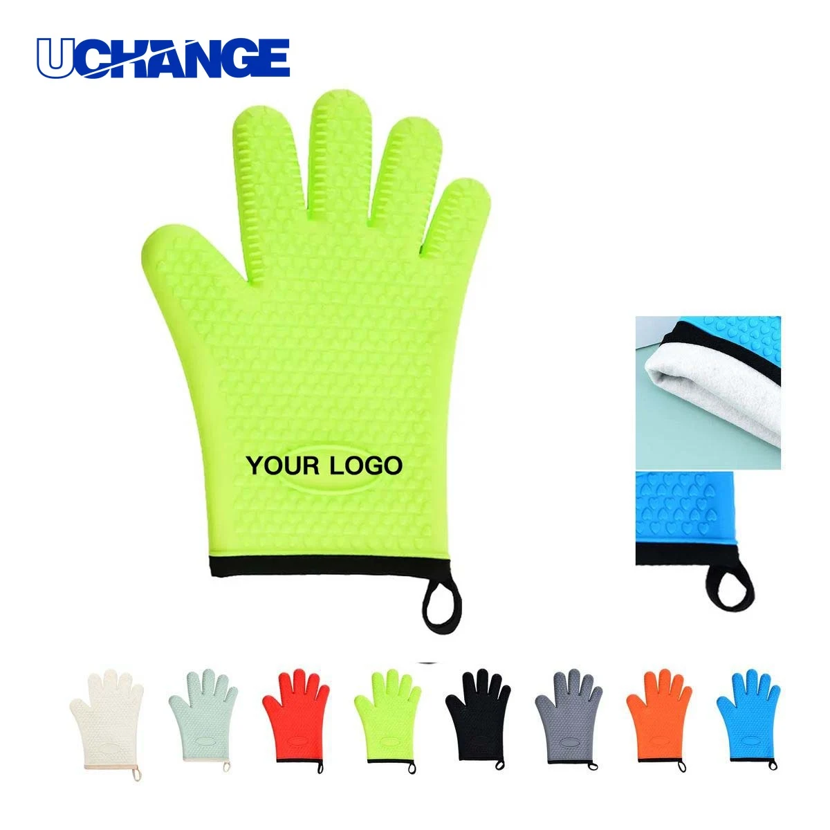 Non Slip Silicone Grilling Mitts Pair for Heat Protection 1