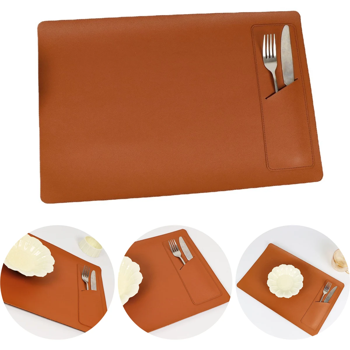 Heat Resistant Non-Slip Waterproof Wipeable Washable Kitchen Dining PU Table Place Mat 1