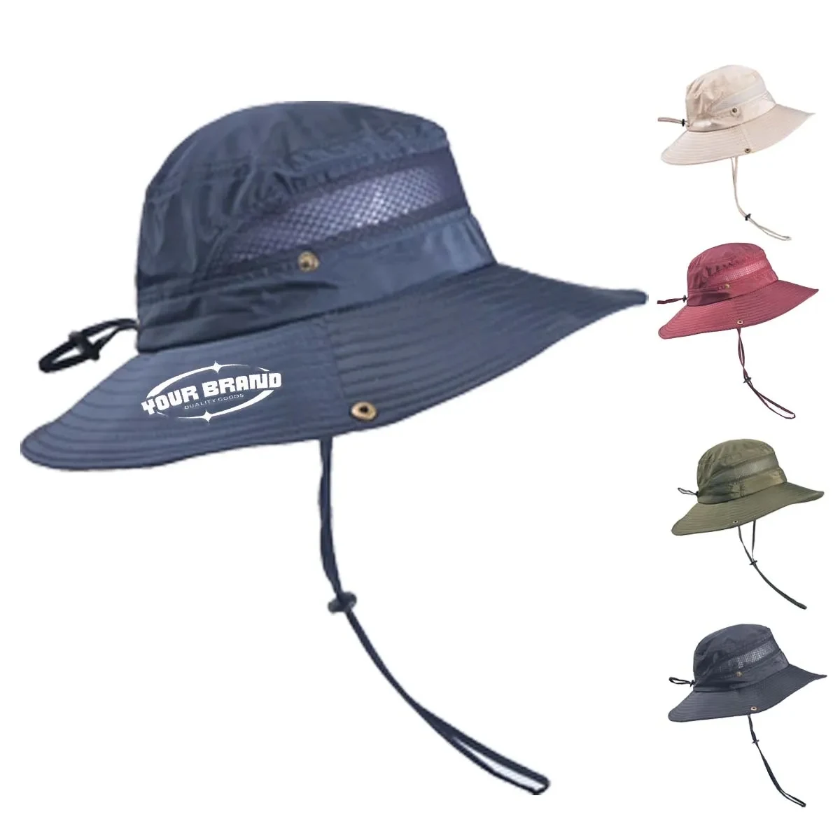 Summer Outdoor Breathable Mesh Bucket Hat 1