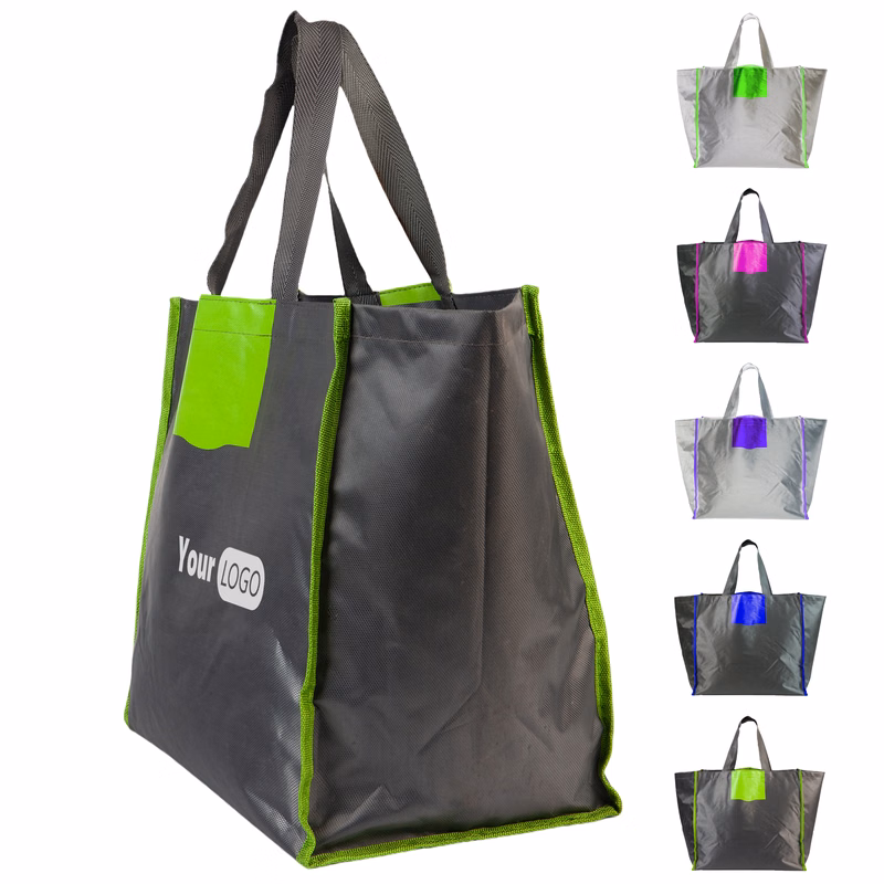 Polyester Large Capacity Thickened Solid Color Splicing Tote Bag