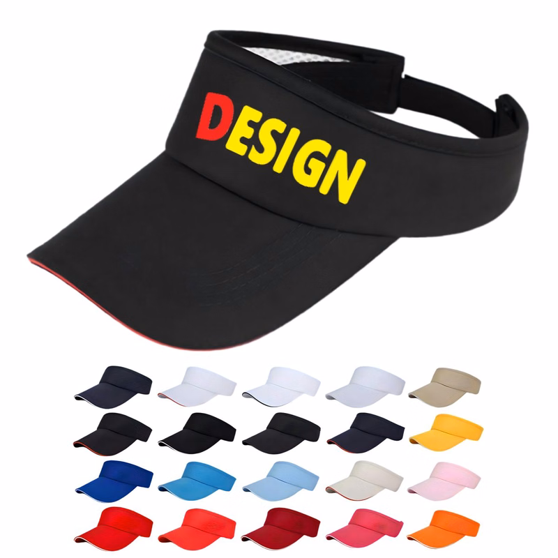 Cotton Poly Blend Adjustable Sun Visor Hat