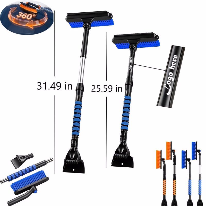 2 in 1 Swivel Brush Snow Shovel Extendable Detachable