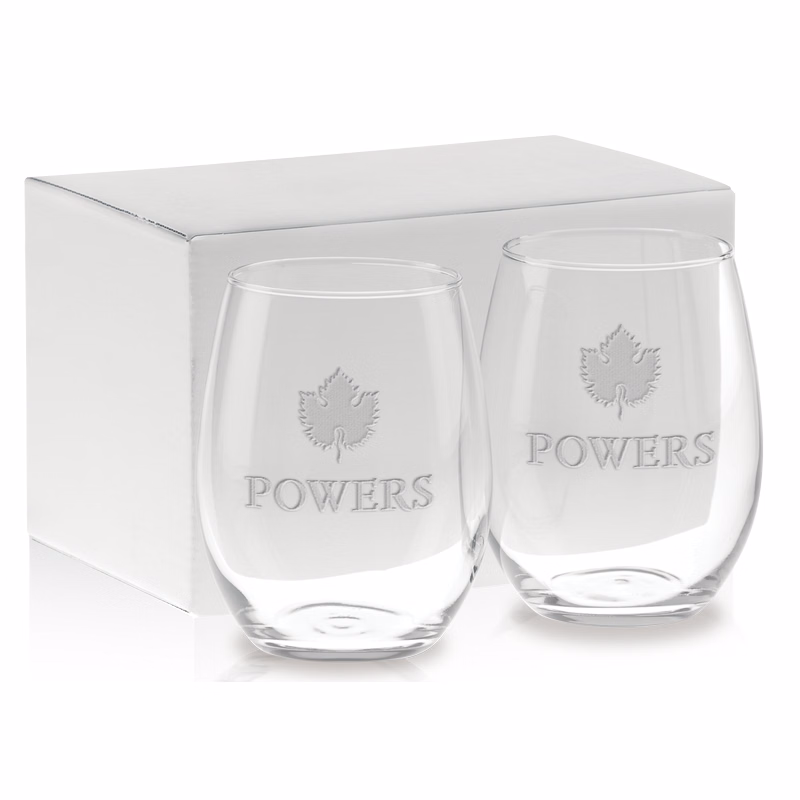 21 oz. Etched Stemless White Wine Gift Set