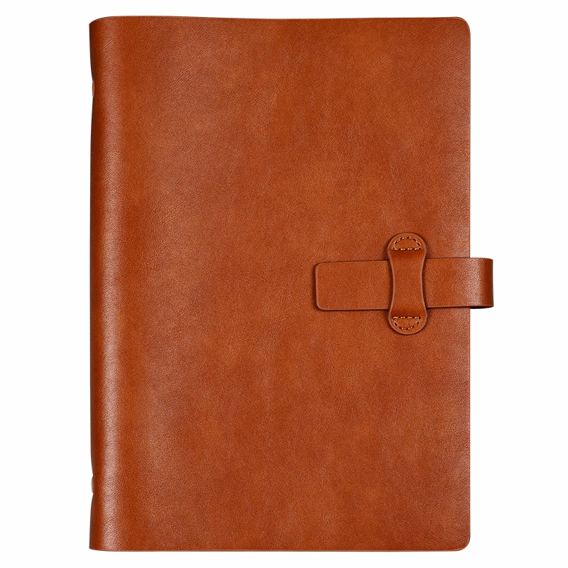 Office refillable retro leather 6 ring binder notebook