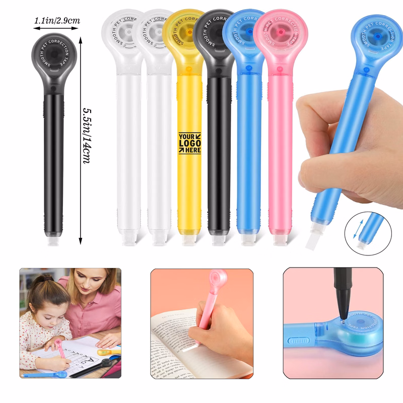 Easy To Use Applicator Push Pull Protective White Out Correction Tape Pen