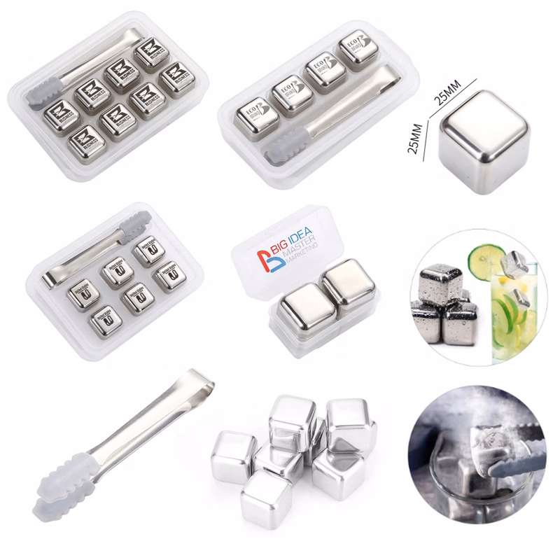 Custom Reusable Portable Stainless Steel Ice Cube Tongs Set