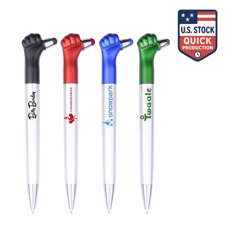 Thumbs Up Ballpoint Pen & Stylus Combo – Fun Promotional Giveaway with Chrome Accent